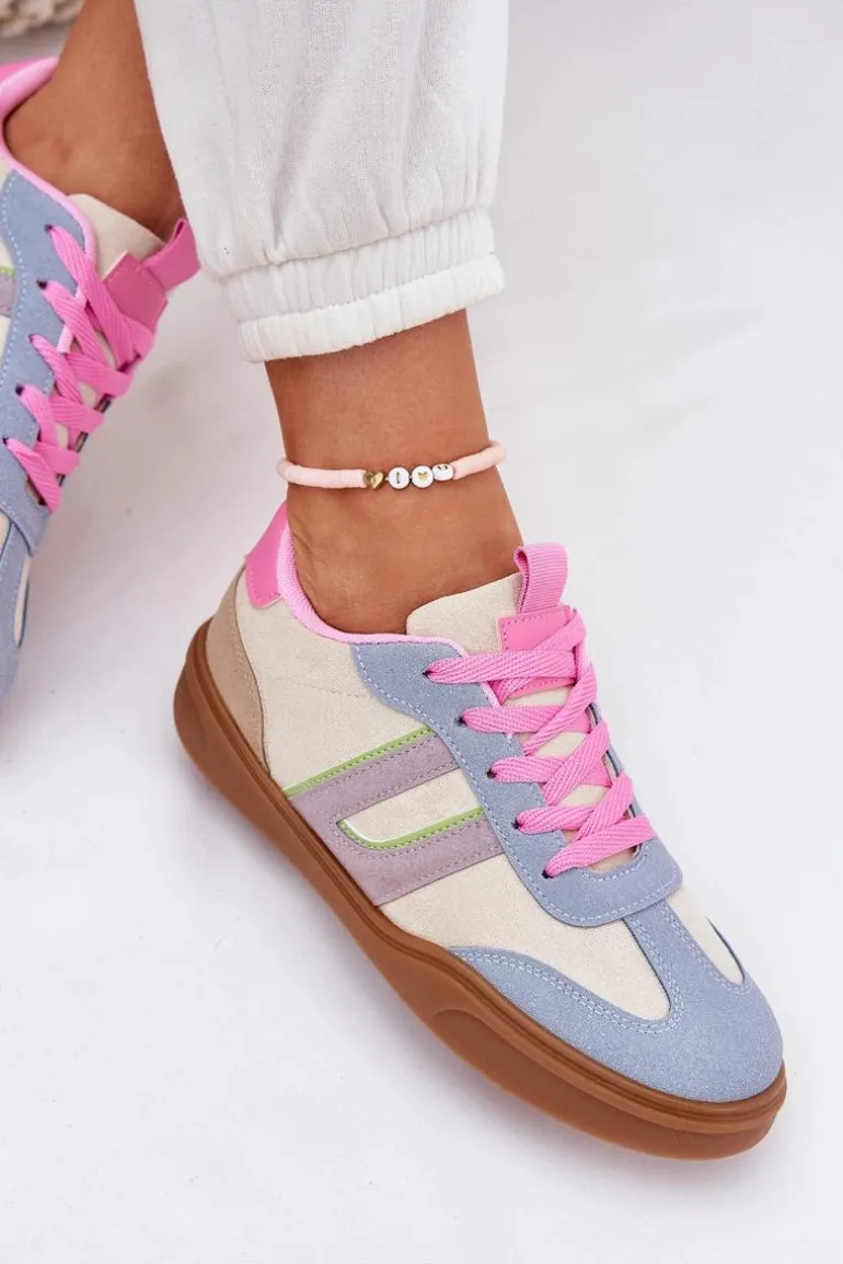 Sneakersy Damskie Z Eko Zamszu Multikolor Satylies