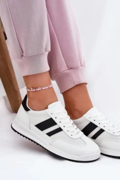 Sneakersy Damskie Z Eko Zamszu Białe Marinils