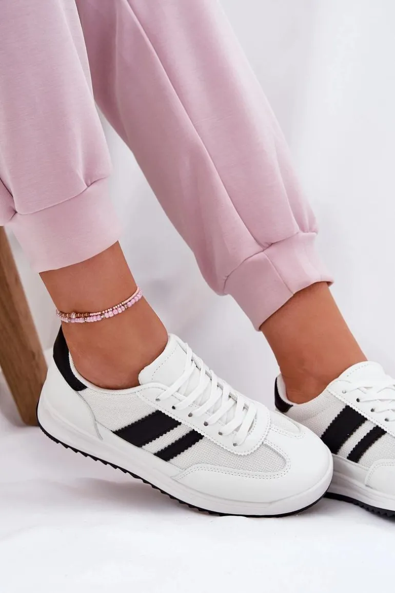 Sneakersy Damskie Z Eko Zamszu Białe Marinils