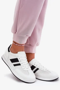 Sneakersy Damskie Z Eko Zamszu Białe Marinils