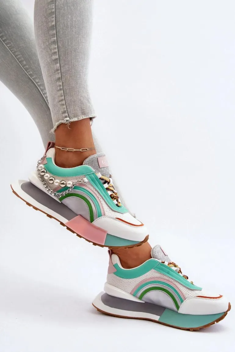 Sneakersy Damskie Z Ozdobą GOE NN2N4048 Multikolor