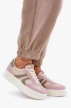 Sneakersy Damskie Z Plecionką Na Platformie Multikolor Lesida