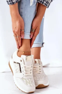 Sneakersy Na Koturnie Beżowe Weekend