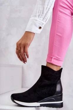 Sneakersy Na Koturnie Czarne Rita