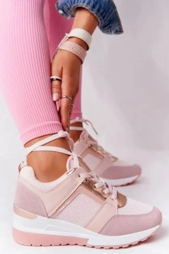 Sneakersy Na Koturnie Różowe Bye Bye Love