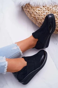 Sneakersy Na Koturnie Sergio Leone PB225 Czarne