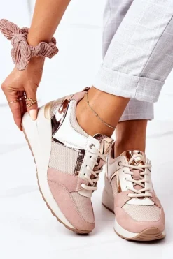 Sneakersy Na Koturnie Vinceza 10606 Różowe