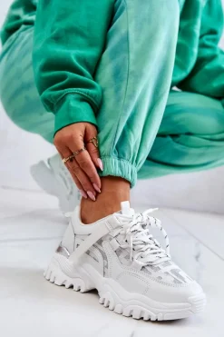Sneakersy Na Masywnej Podeszwie Białe Your Style