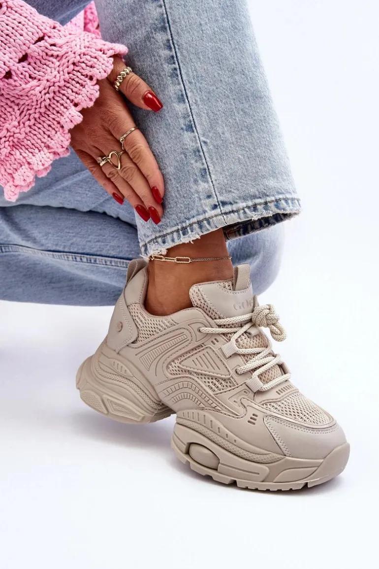 Sneakersy Na Masywnej Podeszwie GOE NN2N4046 Beżowe