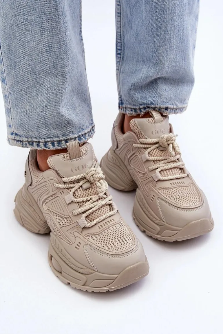 Sneakersy Na Masywnej Podeszwie GOE NN2N4046 Beżowe