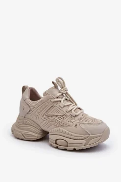 Sneakersy Na Masywnej Podeszwie GOE NN2N4046 Beżowe