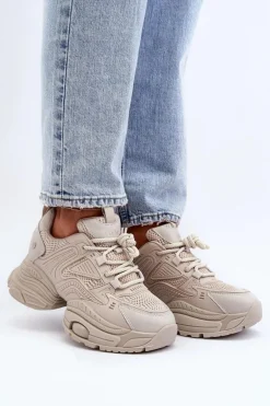 Sneakersy Na Masywnej Podeszwie GOE NN2N4046 Beżowe