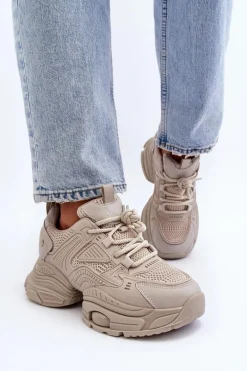 Sneakersy Na Masywnej Podeszwie GOE NN2N4046 Beżowe
