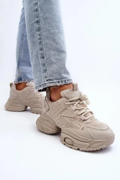 Sneakersy Na Masywnej Podeszwie GOE NN2N4046 Beżowe