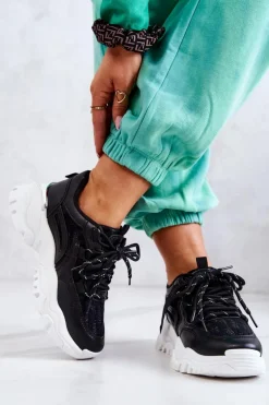Sneakersy Na Masywnej Podeszwie Czarne Your Style