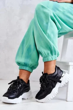 Sneakersy Na Masywnej Podeszwie Czarne Your Style