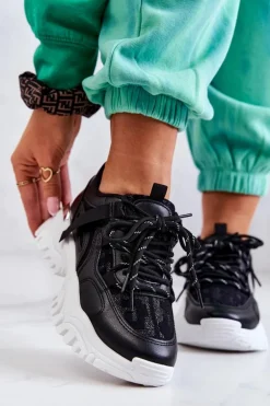 Sneakersy Na Masywnej Podeszwie Czarne Your Style