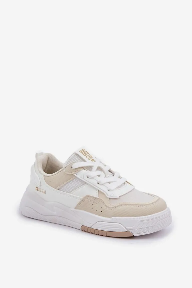 Sneakersy Na Platformie Big Star OO274A155 Biało-Beżowe