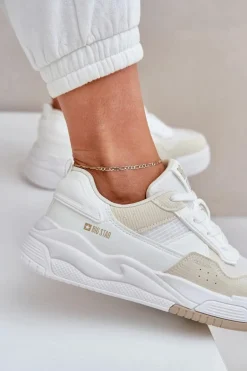 Sneakersy Na Platformie Big Star OO274A155 Biało-Beżowe