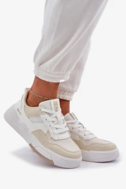 Sneakersy Na Platformie Big Star OO274A155 Biało-Beżowe