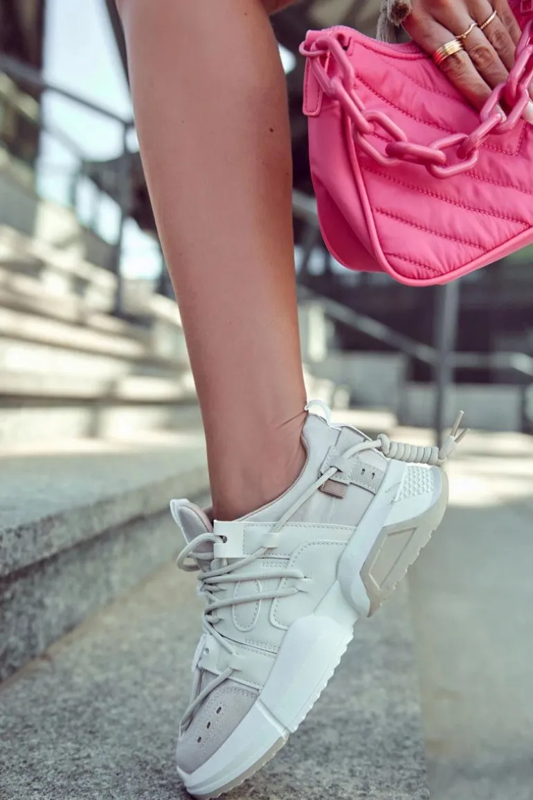 Sneakersy Sportowe Buty Damskie Beżowe Someday