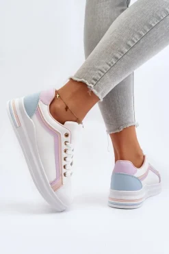 Sneakesy Damskie Z Brokatem Różowe Elnami