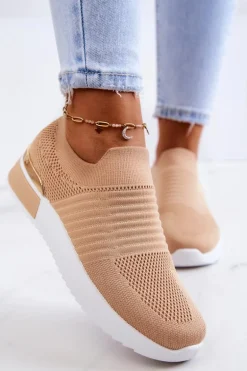 Sportowe Buty Materiałowe Beżowe Lorento