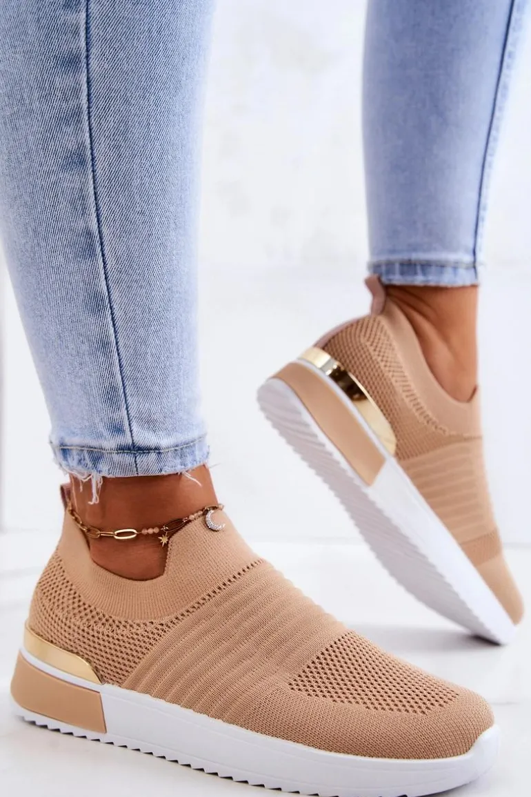 Sportowe Buty Materiałowe Beżowe Lorento