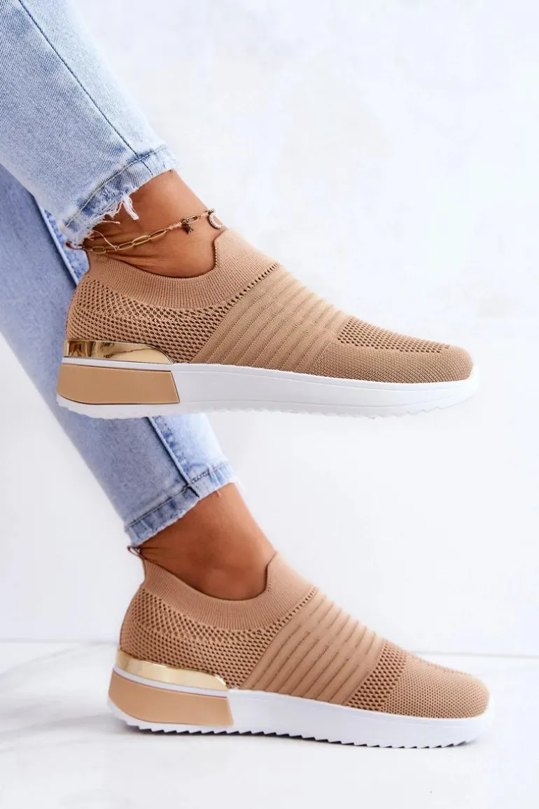 Sportowe Buty Materiałowe Beżowe Lorento