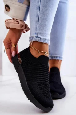 Sportowe Buty Materiałowe Czarne Lorento