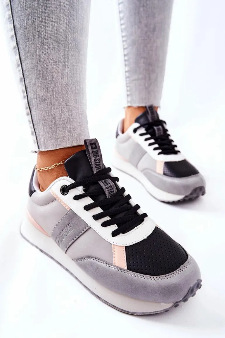 Sportowe Buty Memory Foam Big Star II274398 Szaro-Czarne