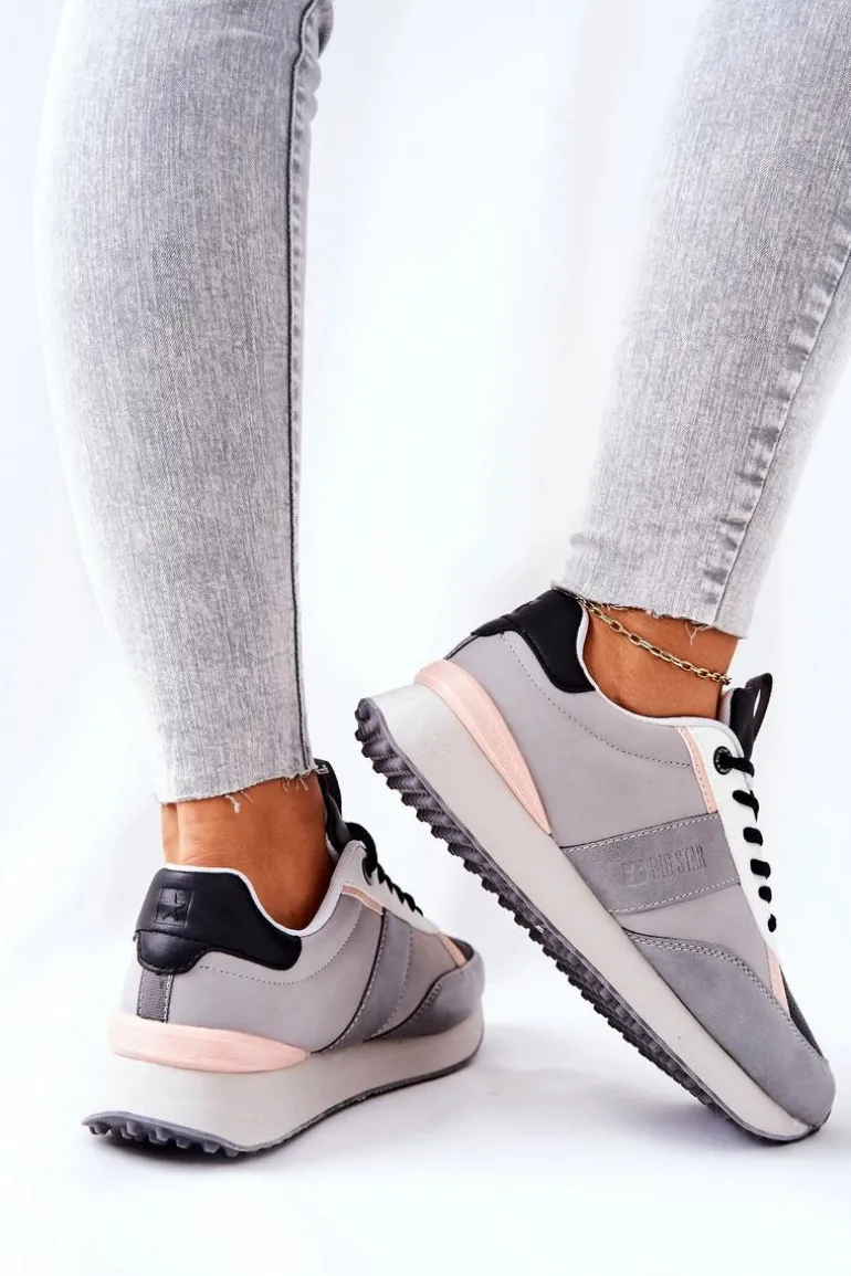 Sportowe Buty Memory Foam Big Star II274398 Szaro-Czarne