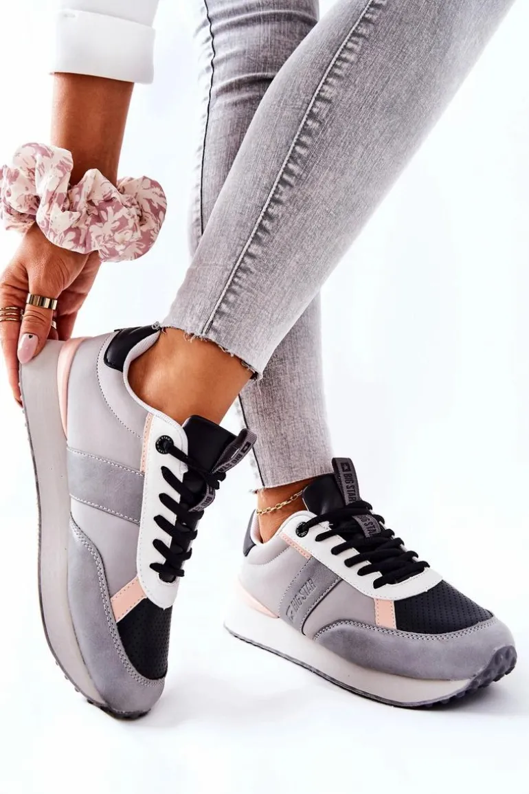 Sportowe Buty Memory Foam Big Star II274398 Szaro-Czarne