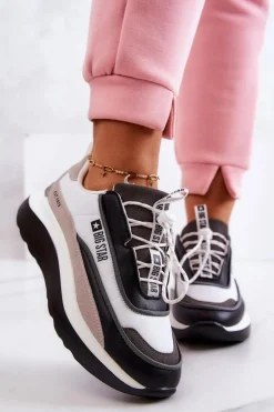 Sportowe Buty Sneakersy Big Star JJ274998 Biało-Czarne