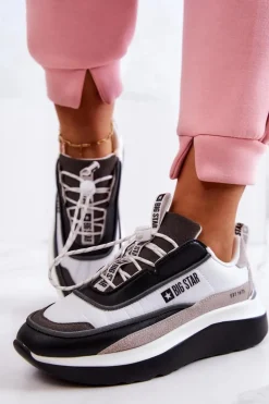Sportowe Buty Sneakersy Big Star JJ274998 Biało-Czarne