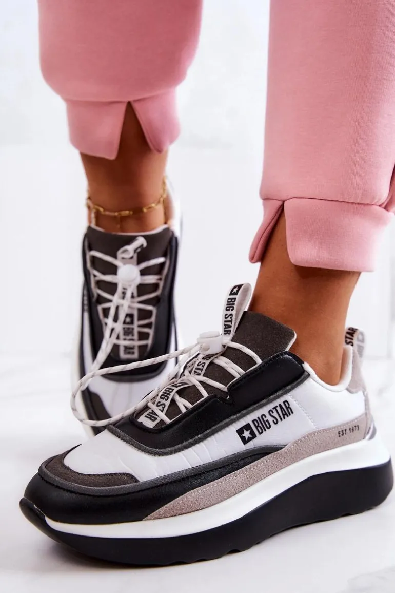 Sportowe Buty Sneakersy Big Star JJ274998 Biało-Czarne