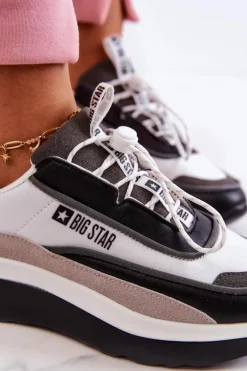 Sportowe Buty Sneakersy Big Star JJ274998 Biało-Czarne