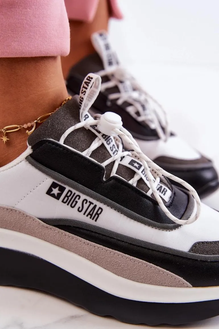Sportowe Buty Sneakersy Big Star JJ274998 Biało-Czarne