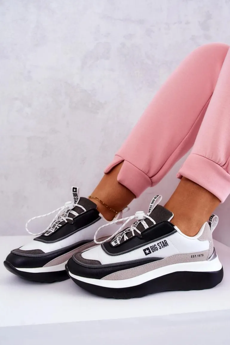 Sportowe Buty Sneakersy Big Star JJ274998 Biało-Czarne
