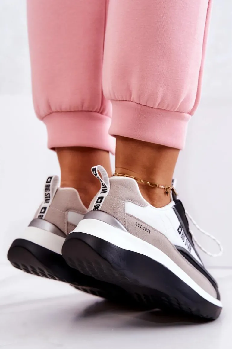 Sportowe Buty Sneakersy Big Star JJ274998 Biało-Czarne