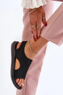 Sportowe Sandały Damskie Czarne Cesys