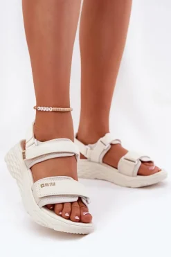 Sportowe Sandały Damskie Na Platformie Big Star RR274A076 Beżowe