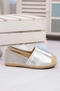 Srebrne Damskie Wsuwane Espadryle Paoli