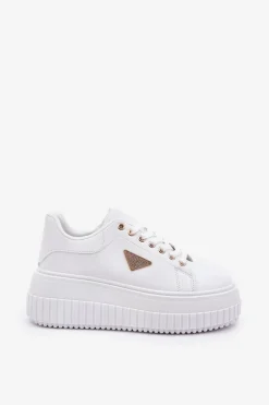 Stylowe Sneakersy Na Masywnej Platformie Białe Vallexia