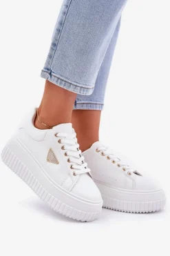 Stylowe Sneakersy Na Masywnej Platformie Białe Vallexia