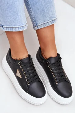 Stylowe Sneakersy Na Masywnej Platformie Czarno-Białe Vallexia