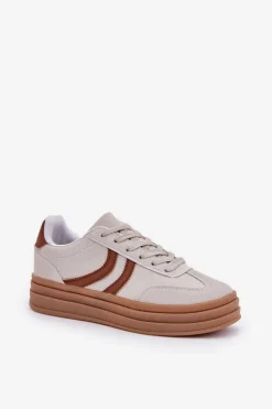 Stylowe Sneakersy Na Platformie Szare Doriwa