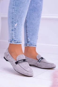 Szare Mokasyny Damskie Lu Boo Horten