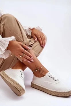 Sznurowane Trampki Espadryle Big Star LL274833 Białe