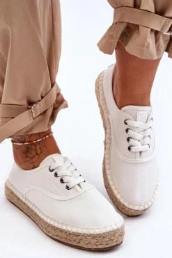 Sznurowane Trampki Espadryle Big Star LL274833 Białe
